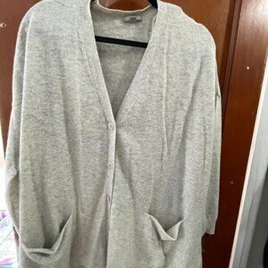 COS Wool V-Neck Cardigan Gray/Grey Relaxed Fit EUR Small, Medium US